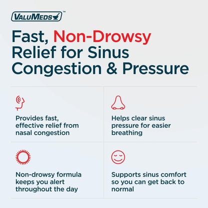 ValuMeds Compare to Sudafed PE | Non-Drowsy Nasal Decongestant 10 mg, 300 Tablets
