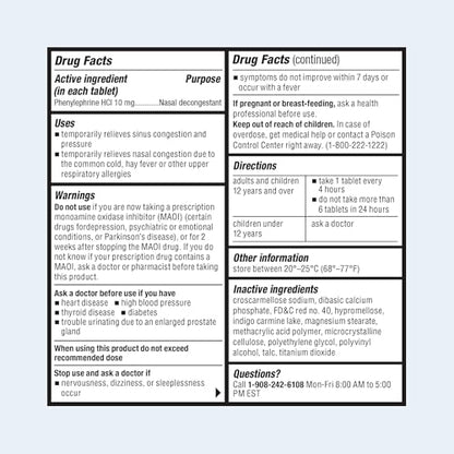 ValuMeds Compare to Sudafed PE | Non-Drowsy Nasal Decongestant 10 mg, 300 Tablets