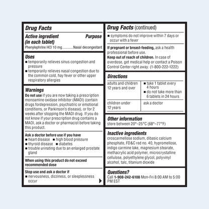 ValuMeds Compare to Sudafed PE | Non-Drowsy Nasal Decongestant 10 mg, 300 Tablets