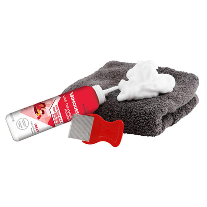Vamousse Lice Emergency Kit — Mousse, Daily Shampoo & Steel Comb for Kids & Adults