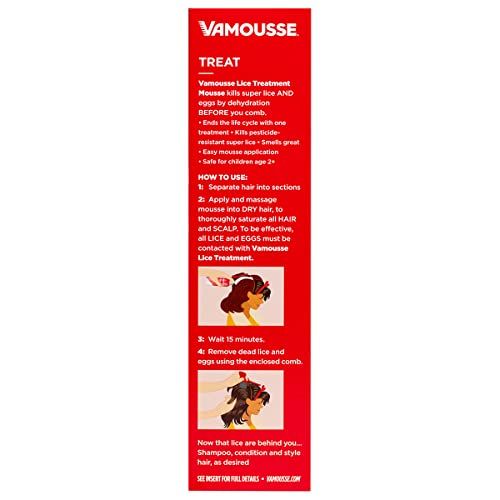 Vamousse Lice Emergency Kit — Mousse, Daily Shampoo & Steel Comb for Kids & Adults