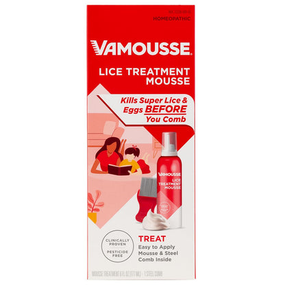 Vamousse Lice Treatment Mousse – Pesticide-Free, Non-Toxic, Kills Super Lice & Eggs (6 oz)