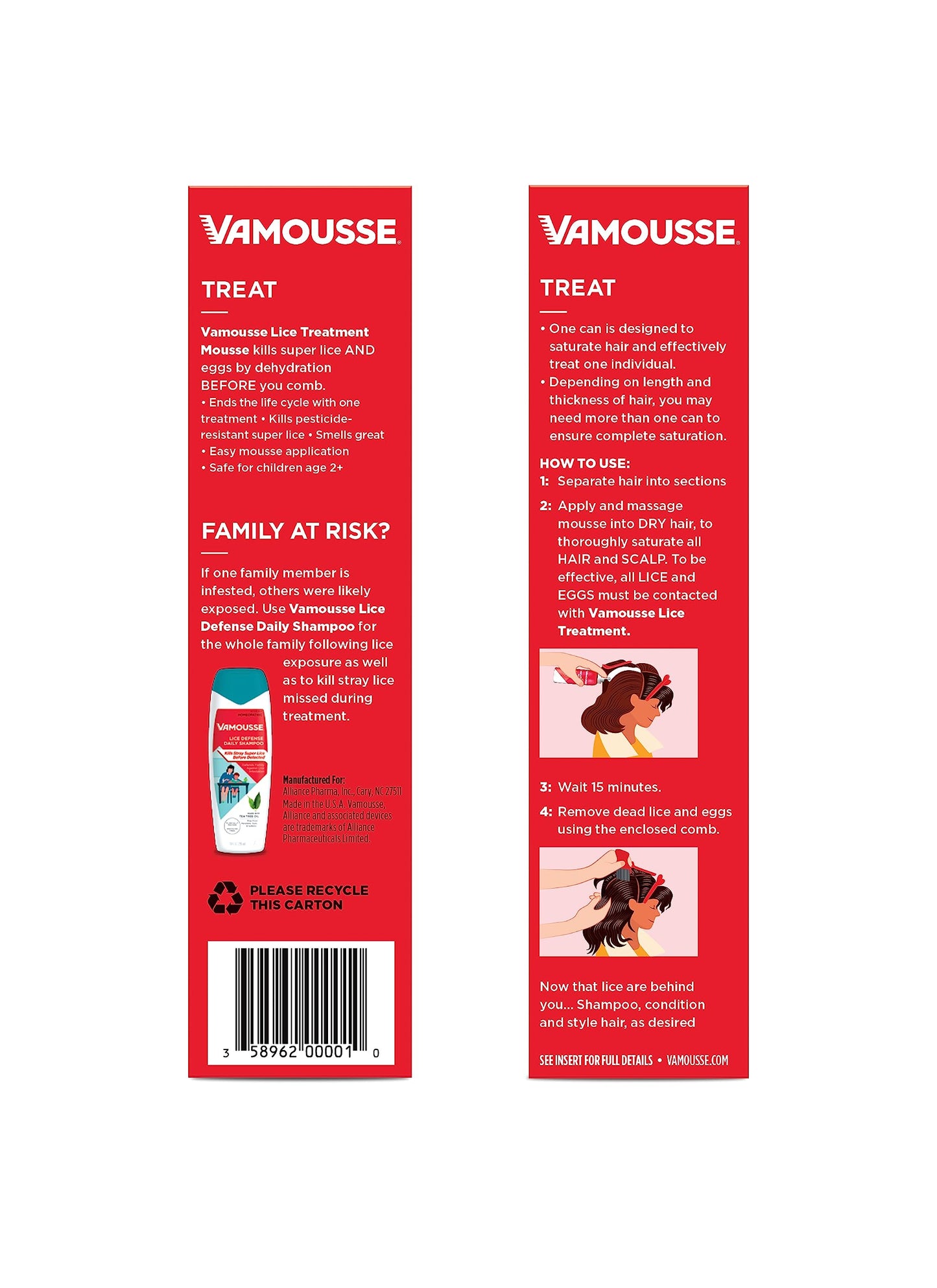 Vamousse Lice Treatment Mousse – Pesticide-Free, Non-Toxic, Kills Super Lice & Eggs (6 oz)