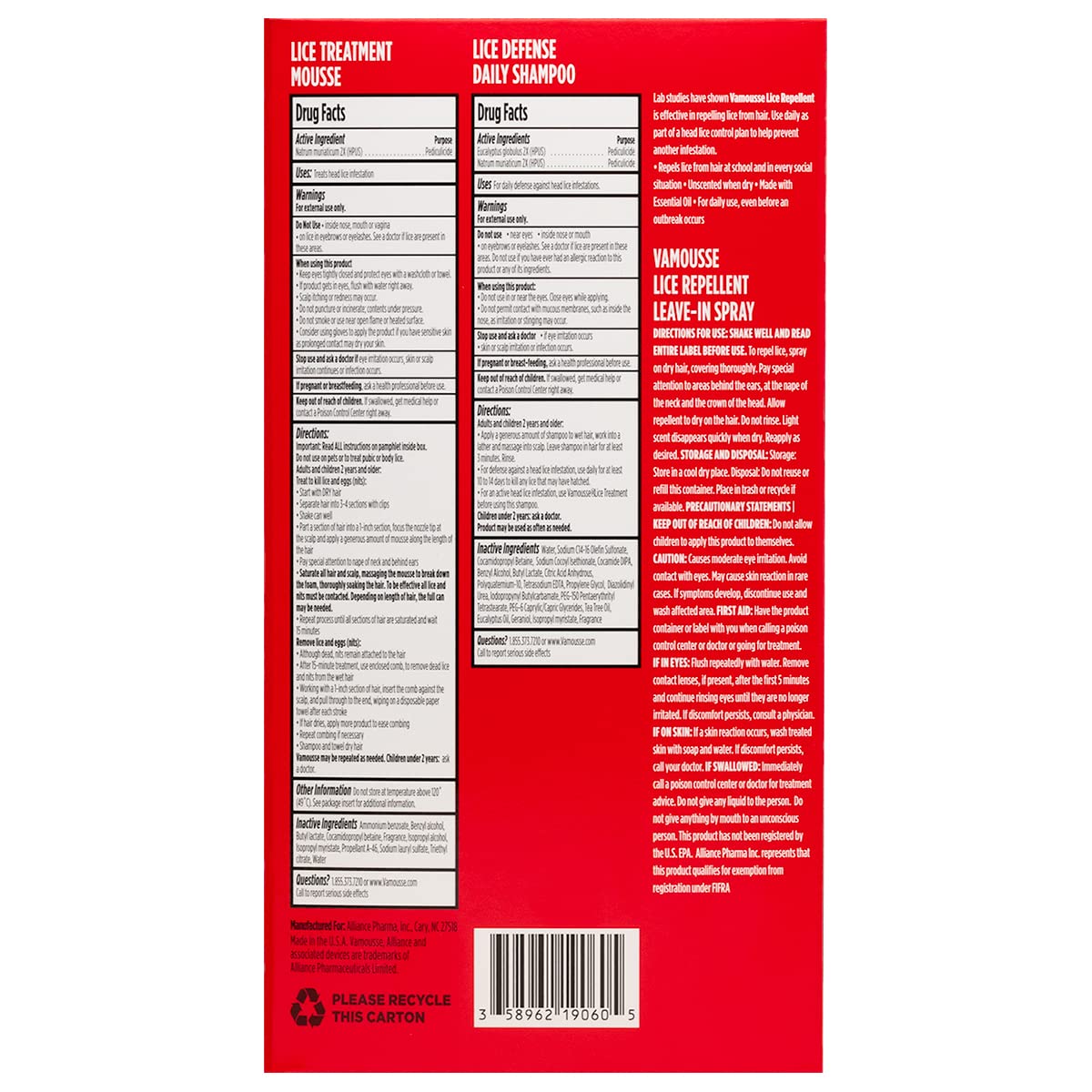 Vamousse PRO Lice Emergency Kit – Fast-Acting Mousse, Daily Shampoo, Repellent & Comb for All Ages