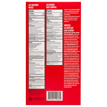Vamousse PRO Lice Emergency Kit – Fast-Acting Mousse, Daily Shampoo, Repellent & Comb for All Ages