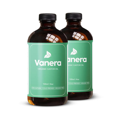 Vanera Castor Oil – 100% Organic, Cold-Pressed, Hexane-Free (4 oz) 2 Pack