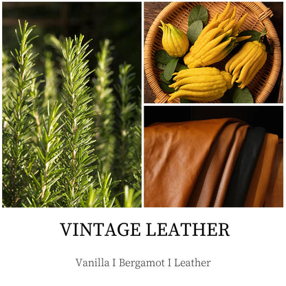 Vintage Leather Candle – 9 oz Soy Wax, Masculine Scented Jar Candle for Men | 50 Hours Burn Time