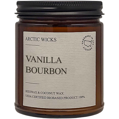 Vanilla Bourbon Candle | 9oz Coconut & Beeswax | Non-Toxic & USDA Biobased
