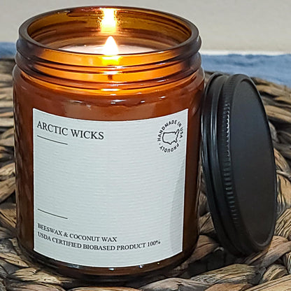 Vanilla Bourbon Candle | 9oz Coconut & Beeswax | Non-Toxic & USDA Biobased
