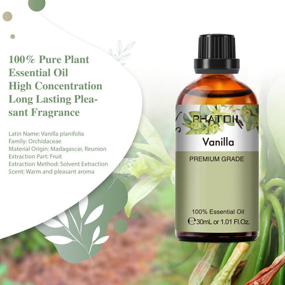 Vanilla Essential Oil 30ml | PHATOIL Pure Essential Oil Singles for Diffusers
