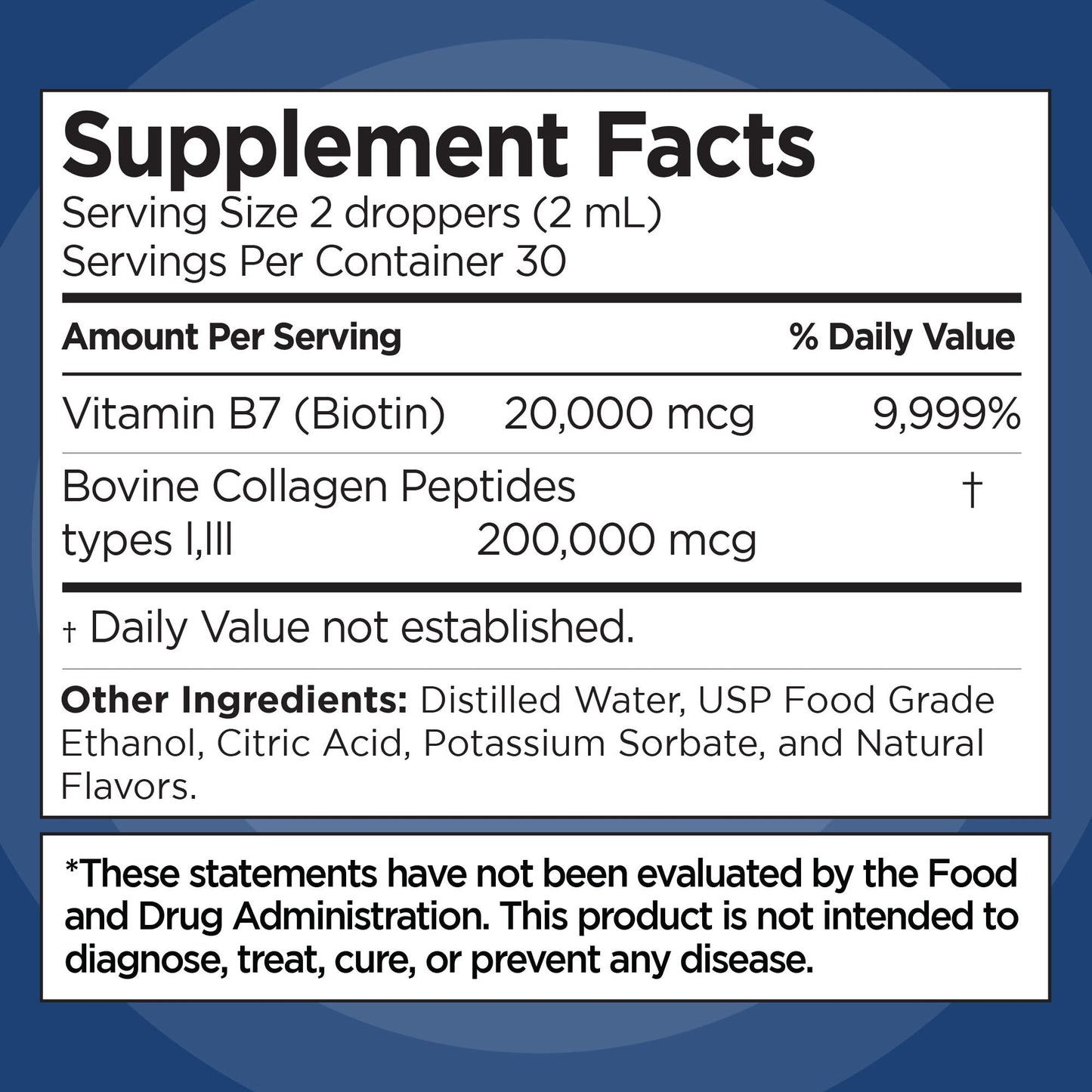 Liquid Collagen & Biotin for Hair, Skin & Nails – Vanilla, 2 Fl Oz