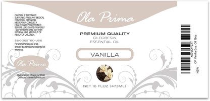 Ola Prima Vanilla Essential Oil 16oz – Therapeutic Grade Big Bottle for Aromatherapy, Diffusers & Candle Making, Vanilla Candle Scent