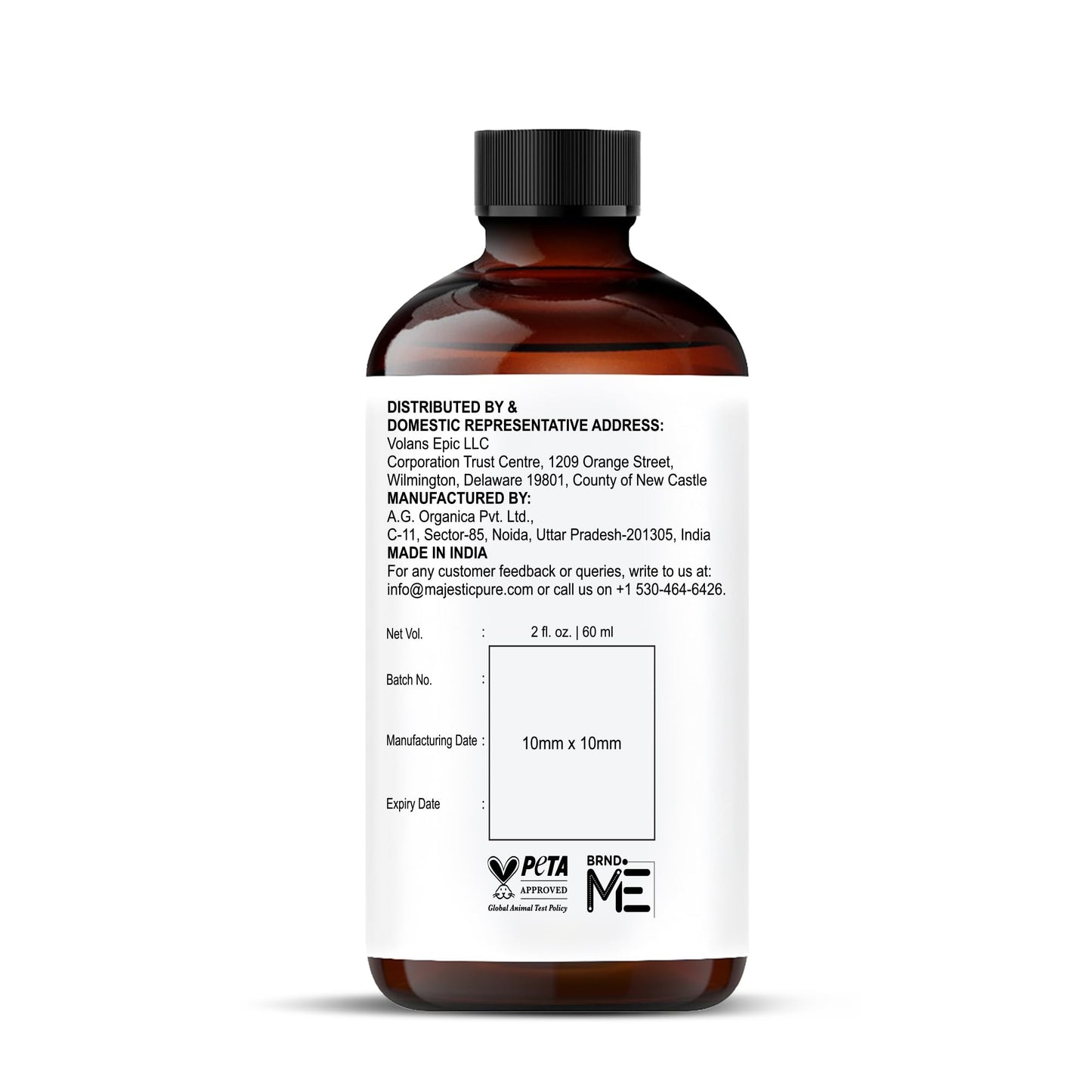 Majestic Pure Vanilla Essential Oil - 2 oz with Glass Dropper, 100% Pure