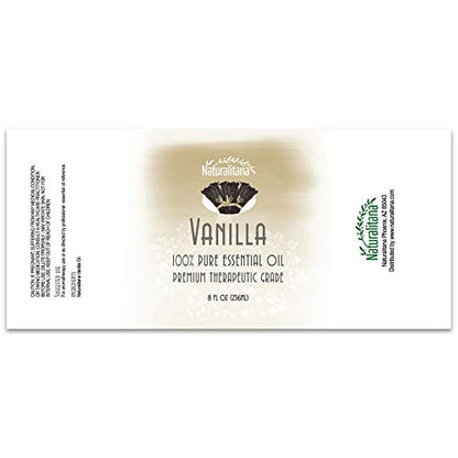 Naturalitana Best Vanilla Essential Oil – 8oz Bulk | Aromatherapy Diffuser, Soap, Bath Bombs & Candles