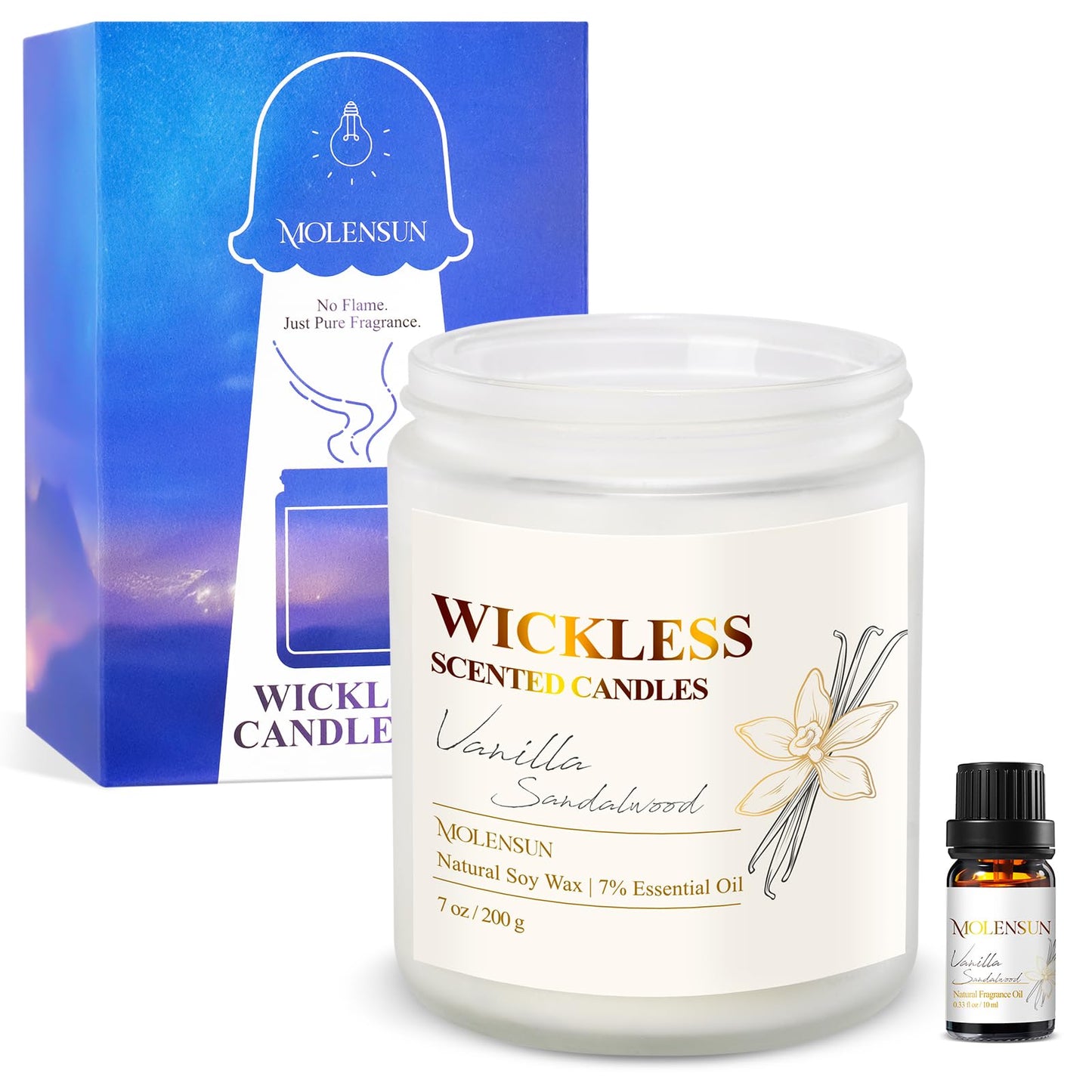 Vanilla Sandalwood Wickless Soy Candle for Warmer Lamps – Flameless & Giftable