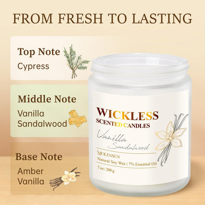 Vanilla Sandalwood Wickless Soy Candle for Warmer Lamps – Flameless & Giftable