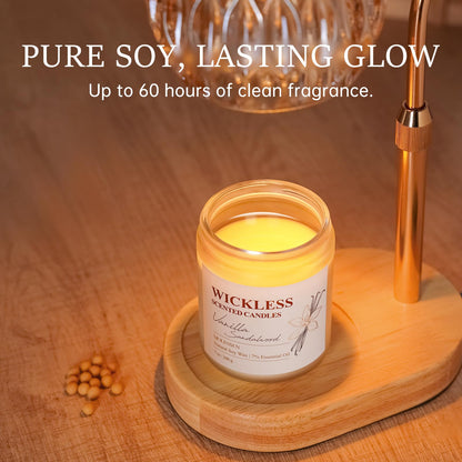 Vanilla Sandalwood Wickless Soy Candle for Warmer Lamps – Flameless & Giftable
