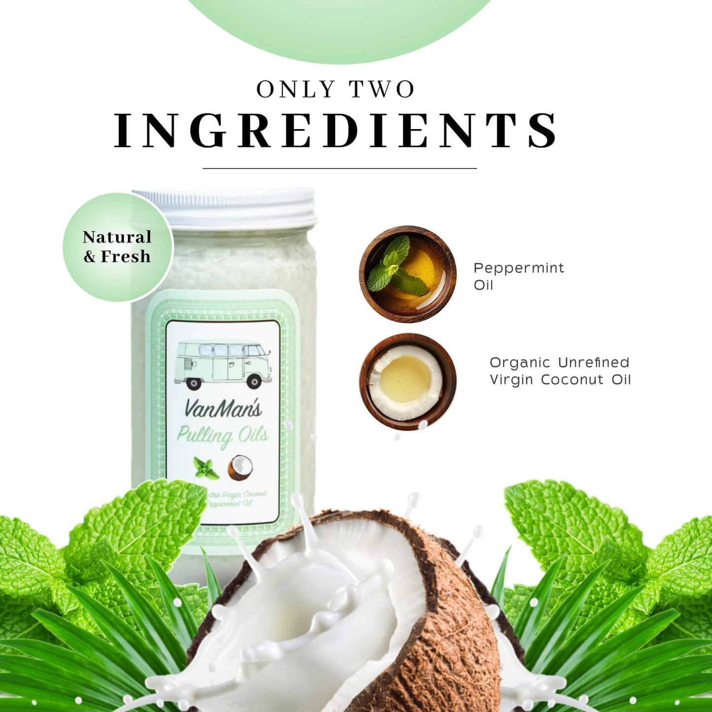 Vanman's Oil Pulling Oil for Teeth and Gums — Organic Coconut & Peppermint