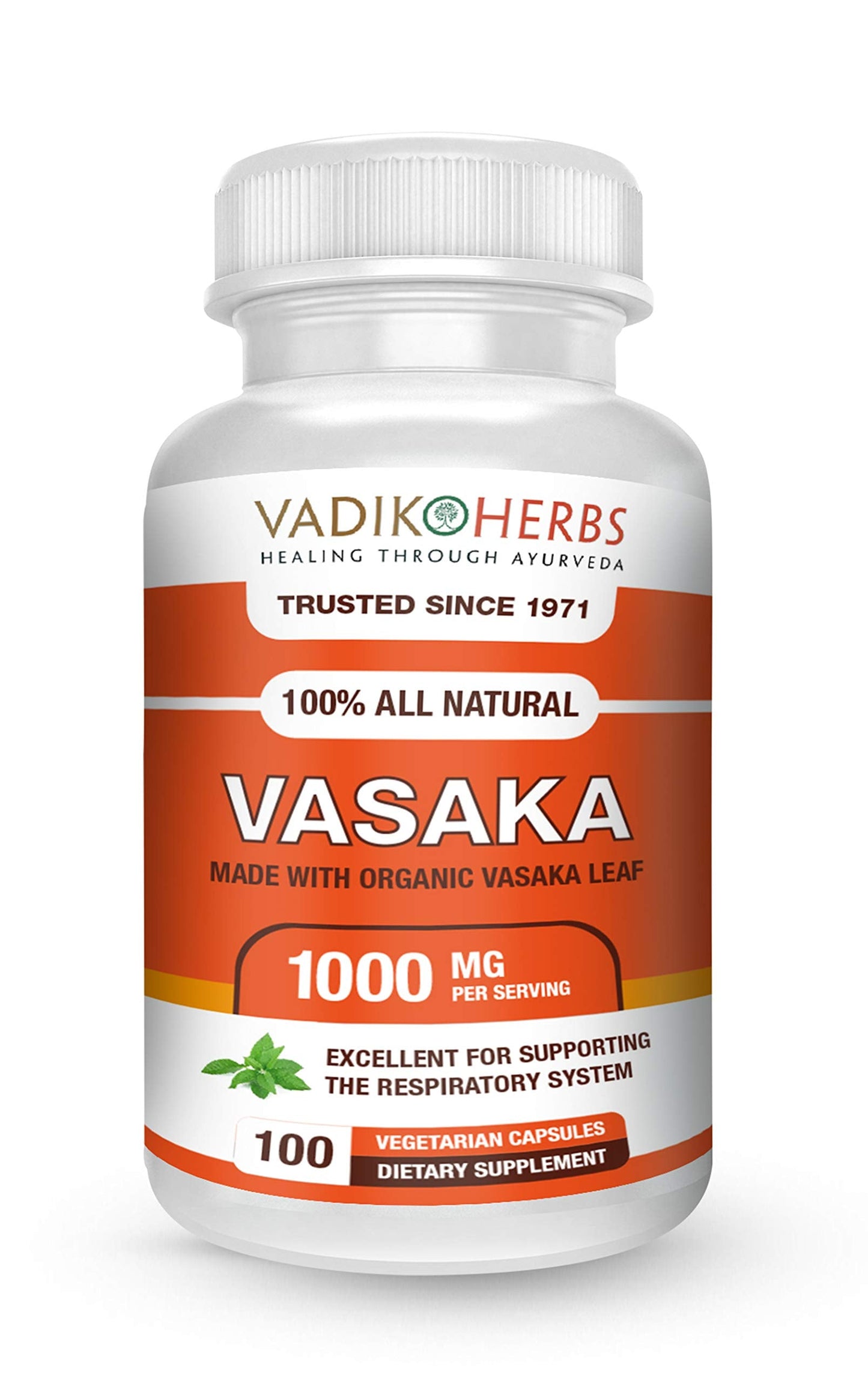 Vadik Herbs Organic Vasak (Vasaka) Powder – 100 Vegicaps | Made in USA