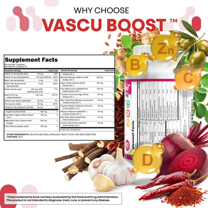 VascuBoost Beet Root Capsules – Cayenne, L-Arginine, Garlic & Hibiscus | 90 Capsules