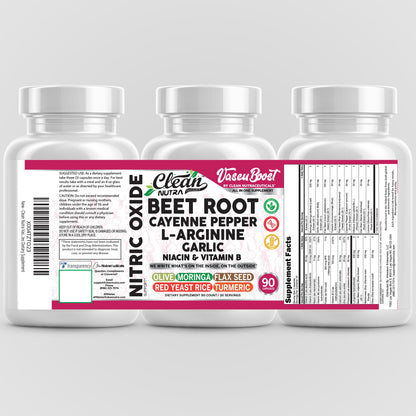 VascuBoost Beet Root Capsules – Cayenne, L-Arginine, Garlic & Hibiscus | 90 Capsules