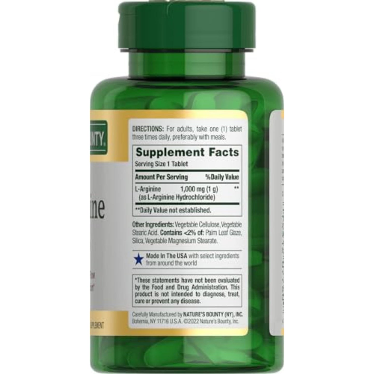 Nature's Bounty L-Arginine 1000mg – Supports Blood Flow & Vascular Function