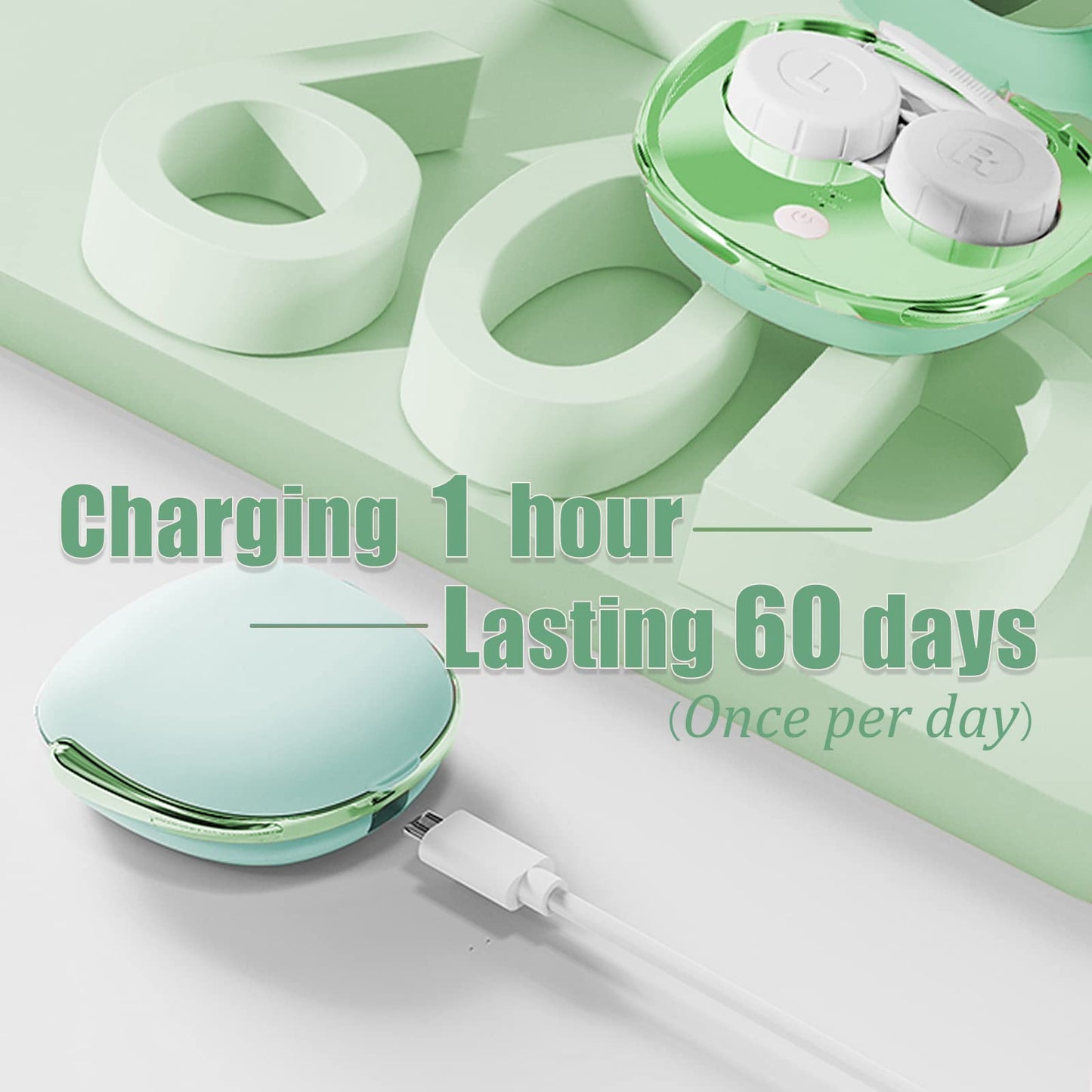 Vastsoon Portable Ultrasonic Contact Lens Cleaner with USB Charger – Soak Case Kit