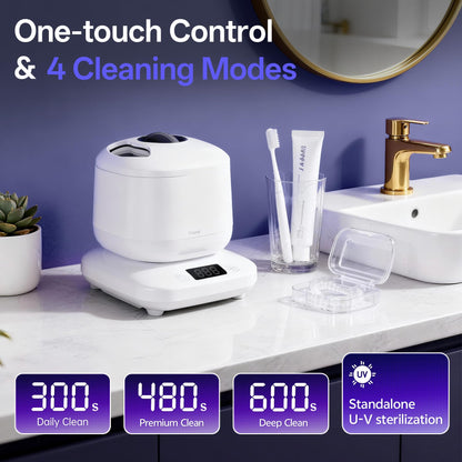 Vcyems Ultrasonic Jewelry Cleaner with UV Light - 42kHz, 3 Modes, Waterproof