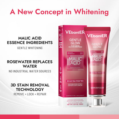 Vebanler MALIC Acid Teeth Whitening Toothpaste - Natural Care, Fluoride-Free, Non-Toxic, 3.57oz