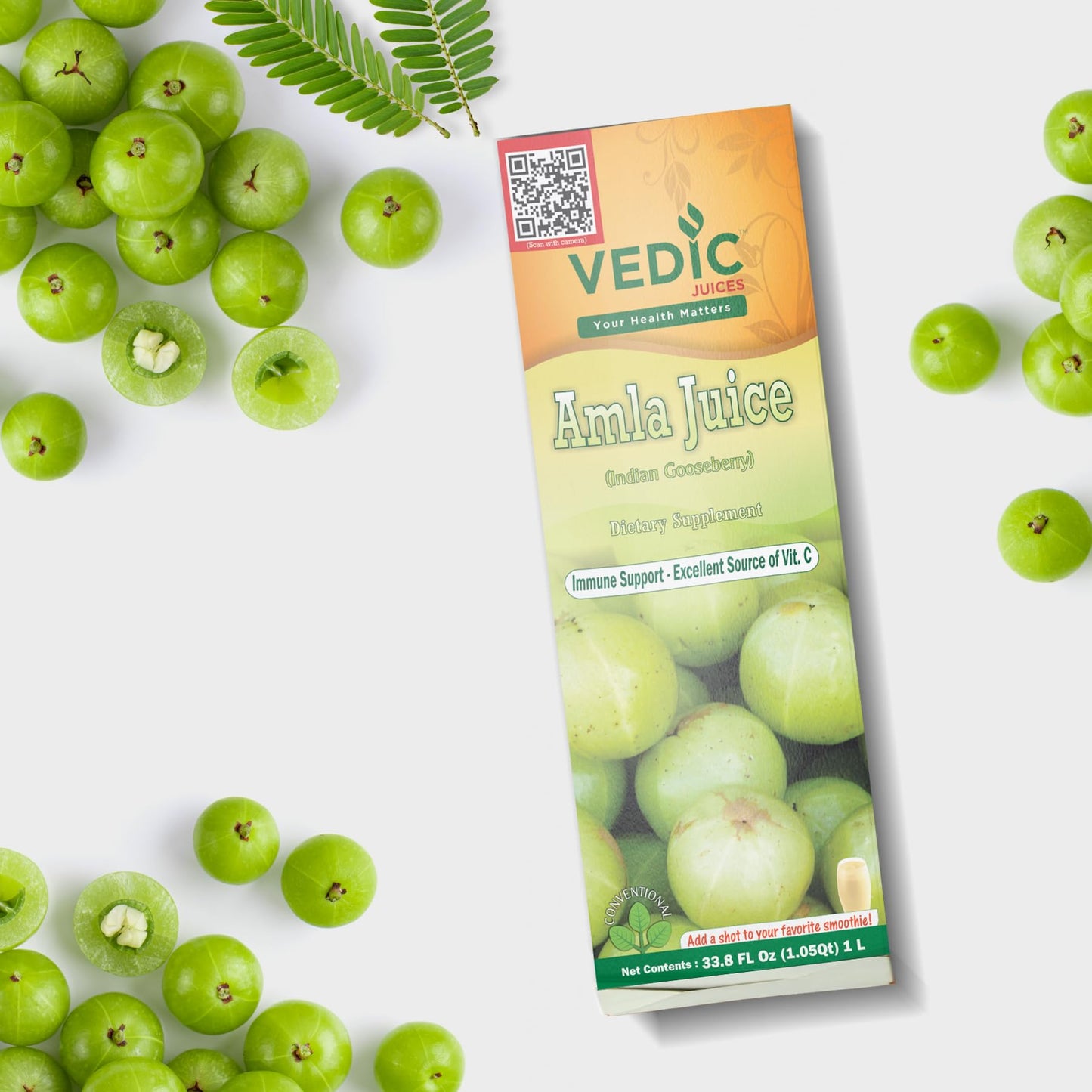 Vedic Juices Amla Juice 1L – Vitamin C for Gut Health & Hair Growth