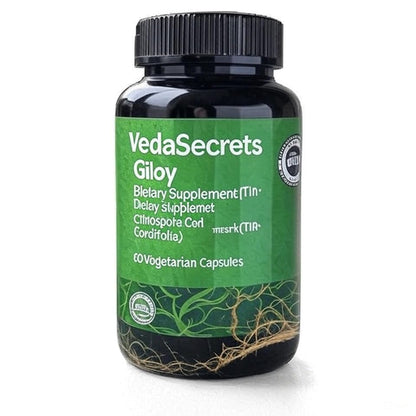 VedaSecrets Giloy Dietary Supplement - Tinospora Cordifolia, Organic Giloy Powder, 60 Vegetarian Capsules