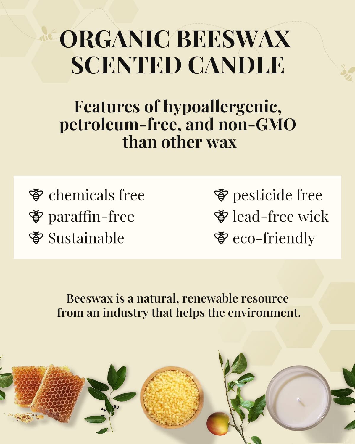 Veda Tinda Scent Candles – 4-Pack Beeswax Fall Scented Candles, Up to 80 Hours, Gift Set