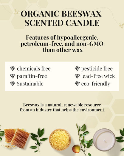 Veda Tinda Scent Candles – 4-Pack Beeswax Fall Scented Candles, Up to 80 Hours, Gift Set