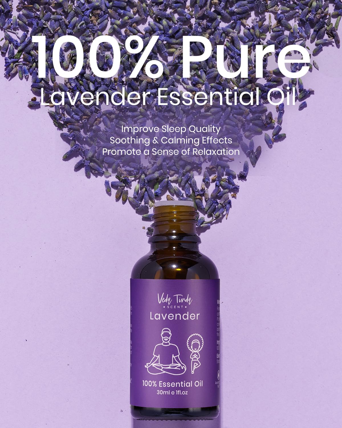 VTS Essential Oils Set – Lavender, Sweet Orange & Tea Tree | Premium Grade with Droppers