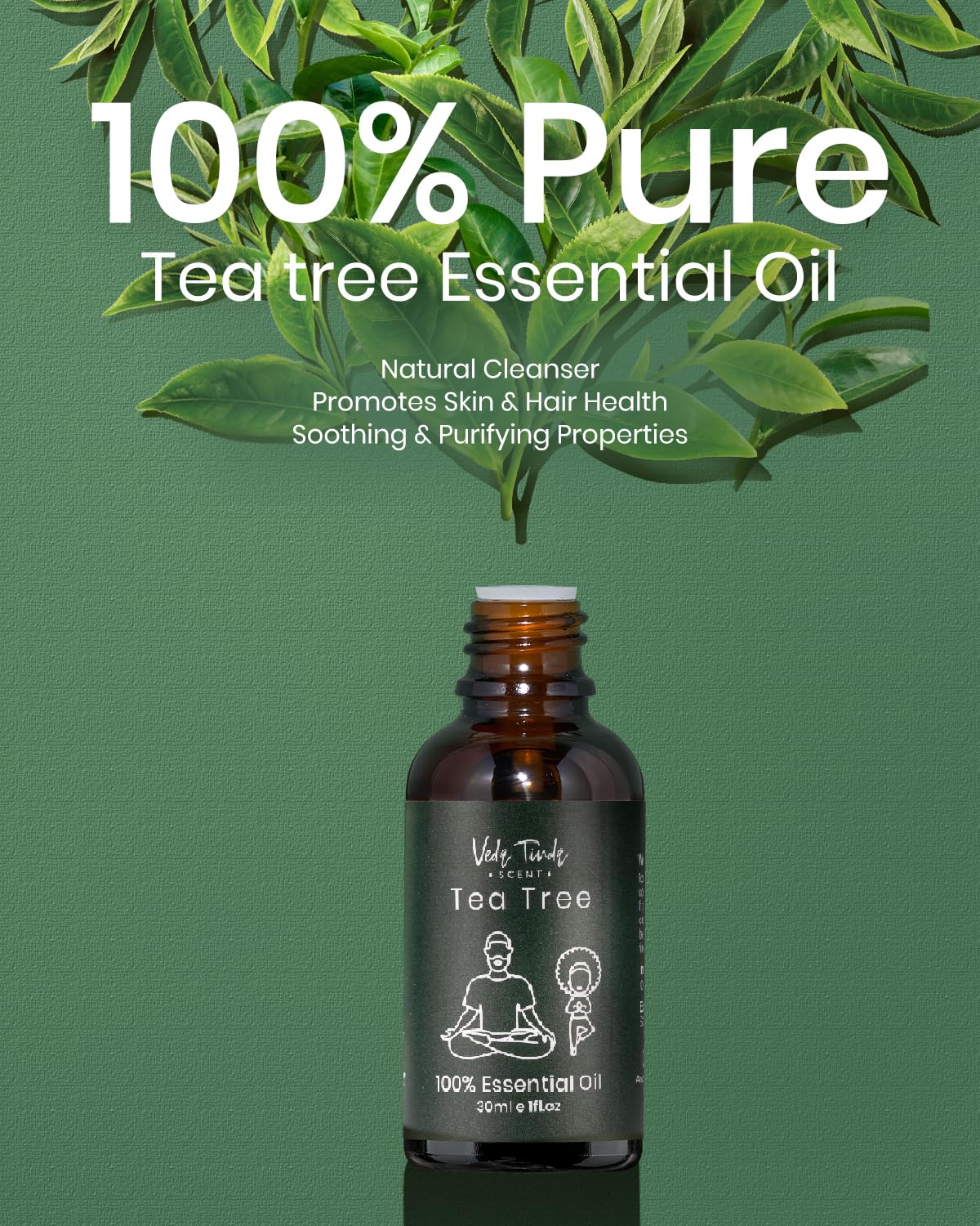 VTS Essential Oils Set – Lavender, Sweet Orange & Tea Tree | Premium Grade with Droppers