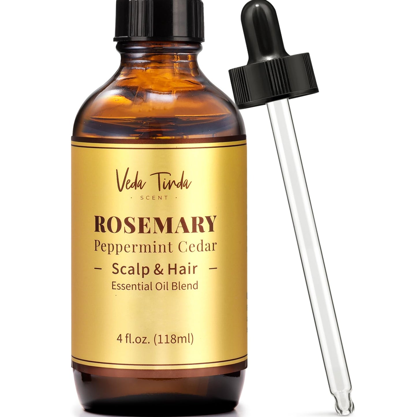 VEDA TINDA SCENT Rosemary Oil for Hair Growth — Scalp Nourishment & Strengthening, 4 oz