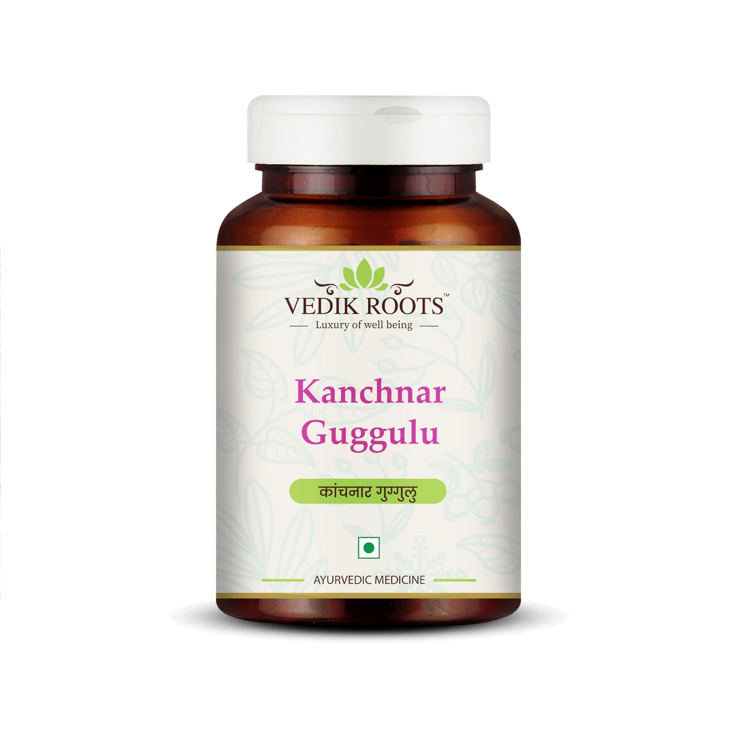 VEDIKROOTS Kanchnar Guggulu - Ayurvedic Thyroid Support, Hormonal Balance for Women, Joint Pain Relief, Swollen Lymph Nodes | 60 Tablets