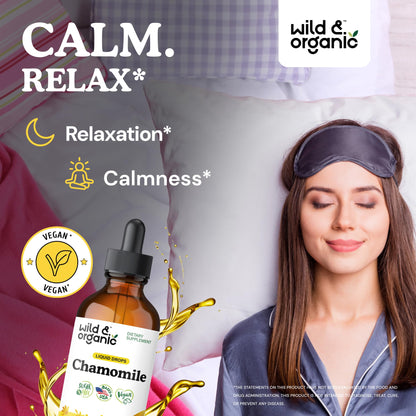 Wild & Organic Chamomile Tincture – Calming Relaxation, Vegan & Alcohol-Free | 4 oz