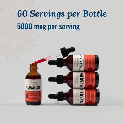 Live Conscious Vegan Vitamin B12 Sublingual Liquid Drops | Methylcobalamin Max Strength B12 5000mcg Formula | Vegan B 12 Vitamin Support Energy | Promote Memory & Aid Immune System | 60 Serving