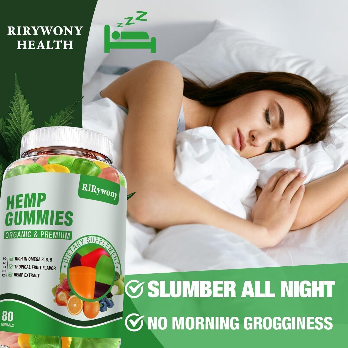 Hemp Gummies for Sleep & Anxiety – High Potency Organic Hemp Oil (240 Count)