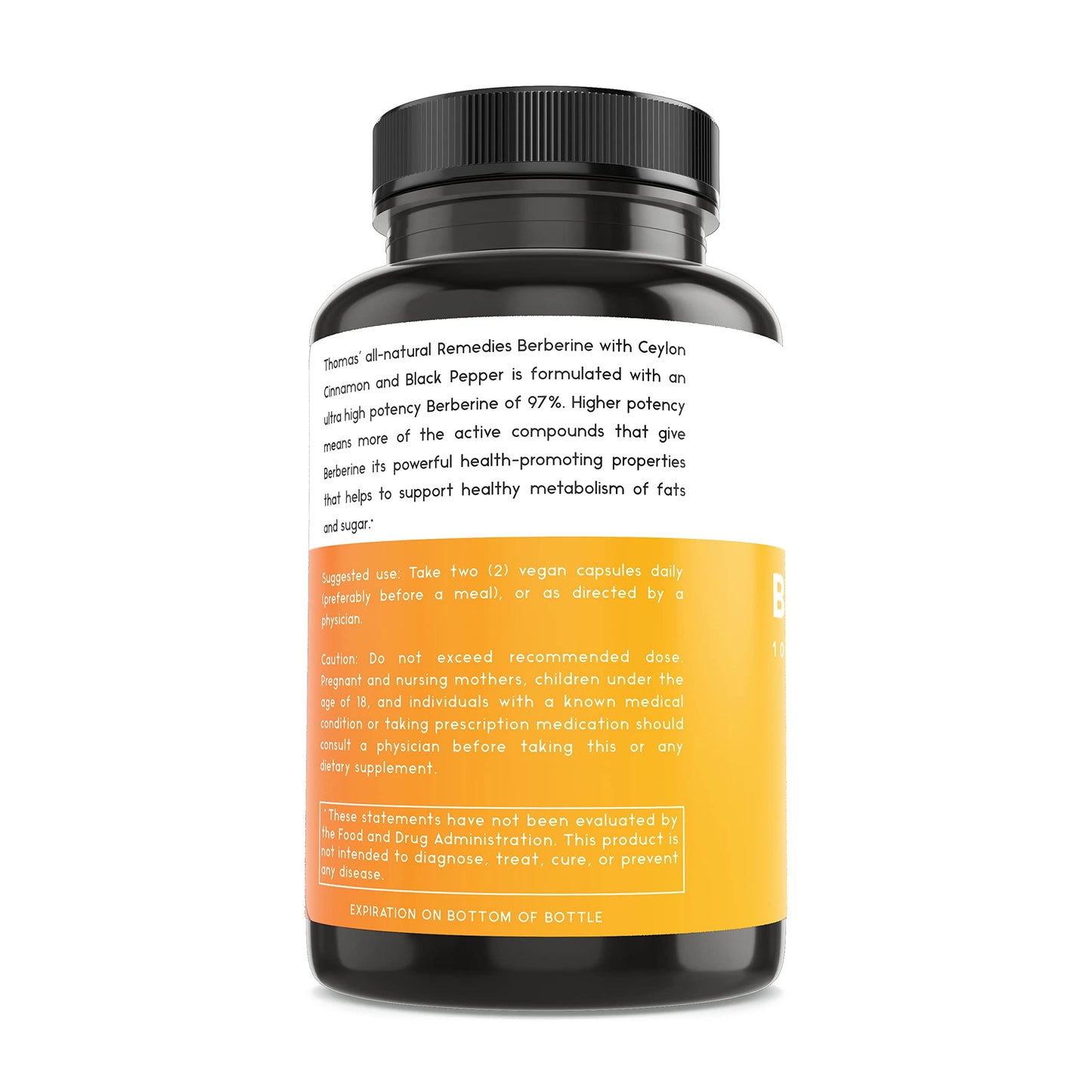 Thomas' All-Natural Berberine 500mg (1000mg per serving) - 120 Vegan Capsules