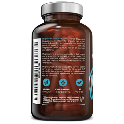 OmniBiotics Magnesium Glycinate Supplement – Albion TRAACS Bisglycinate | Sleep, Muscle, Nerve & Heart Health – 120 Vegan Capsules