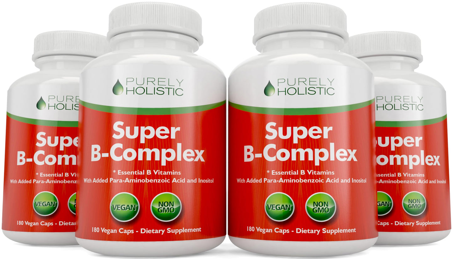 Vitamin B Complex - 8 B Vitamins with Choline & Inositol | 180 Vegan Capsules | 6 Month Supply | Made in USA