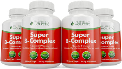 Vitamin B Complex - 8 B Vitamins with Choline & Inositol | 180 Vegan Capsules | 6 Month Supply | Made in USA