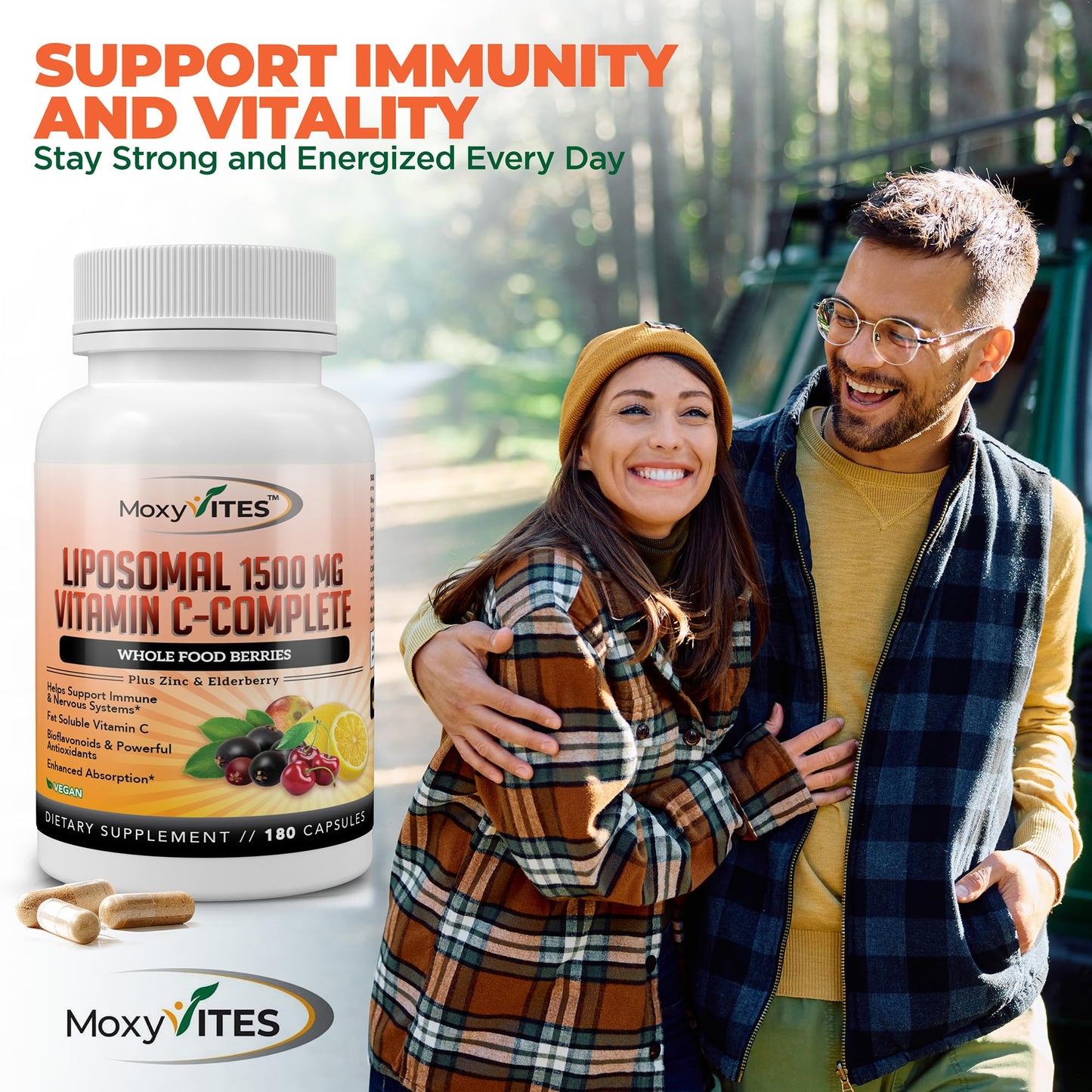 Liposomal Vitamin C with Zinc – 1500mg/Serving, 3 Month Supply, Gluten Free Non-GMO Veggie Caps