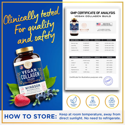 Vegan Collagen Supplements for Women & Men – One Daily Tablet with Vitamin C & Biotin