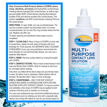 Cruelty-Free Contact Lens Solution 12oz – Clear Conscience (3 Pack)