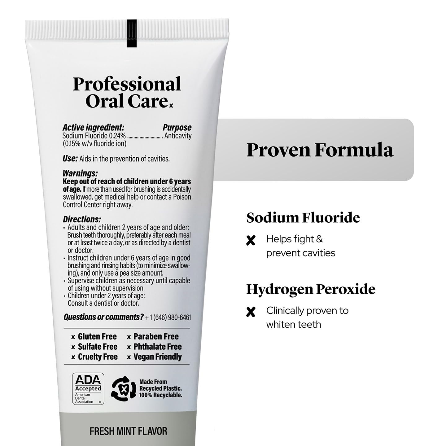Made by Dentists Ultra Whitening Toothpaste – 2 Pack for Sensitive Teeth | ADA Approved, Fluoride 0.24%, Hydrogen Peroxide, Vegan
