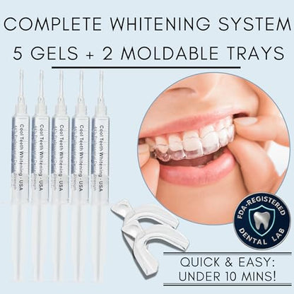 Teeth Whitening Kit – 44% Carbamide Peroxide, Pro Strength (2 Trays, 5 Syringes)