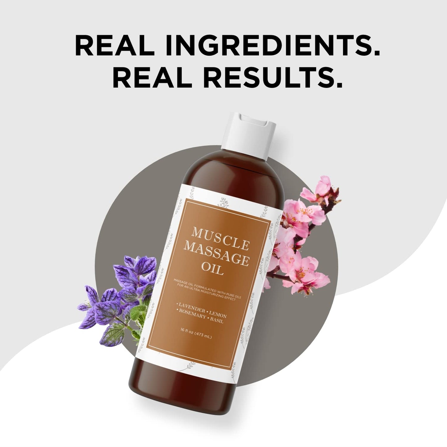 Sore Muscle Massage Oil for Body – Lavender & Rosemary, 16oz | Pro or Home Use